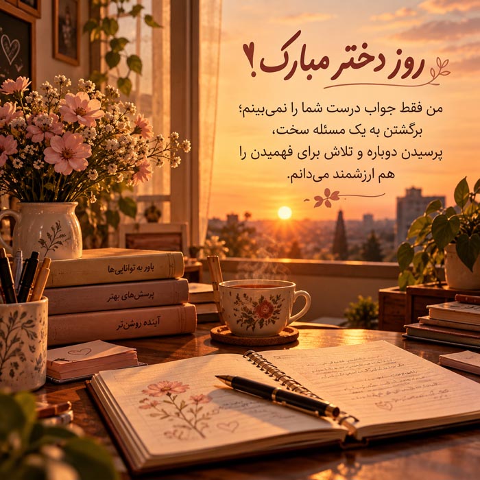 متن تبریک روز دختر از طرف معلم به دانشآموزان؛ ۸۰ پیام صمیمی و انگیزشی 4 عکسنوشته تبریک روز دختر برای دانشآموزان ابتدایی