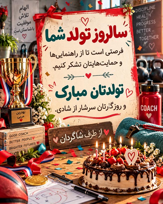 پیام تبریک تولد مربی یوگا به صورت عکس نوشته