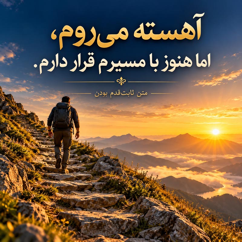 متن ثابتقدم بودن؛ جملات استمرار در مسیر هدف 2 جملات درباره استمرار در مسیر هدف و ادامه دادن