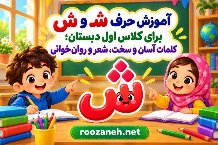 آموزش حرف شـ و ش برای کلاس اول دبستان؛ کلمات آسان و سخت، شعر و روانخوانی 1 آموزش حرف شـ و ش برای کلاس اول دبستان؛ کلمات آسان و سخت، شعر و روانخوانی