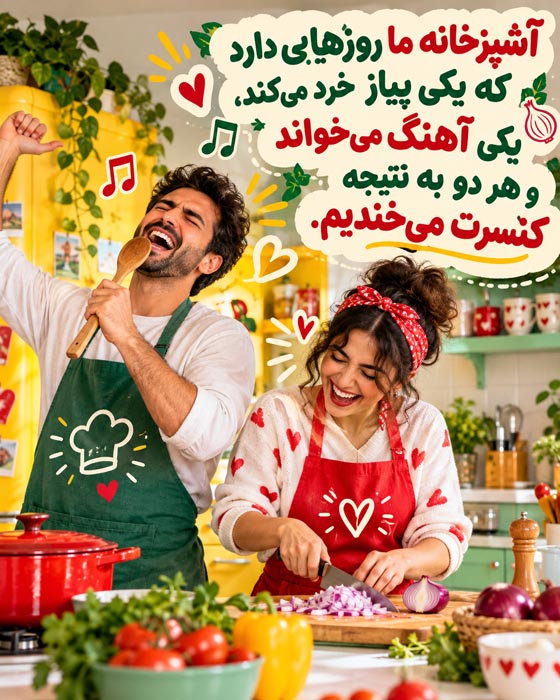 متن عاشقانه درباره شوخیهای دونفره؛ وقتی عشق با خندههای بیدلیل قشنگتر میشود 4 عکس نوشته رمانتیک درباره خاطرات خندهدار و لحظههای مشترک عاشقانه