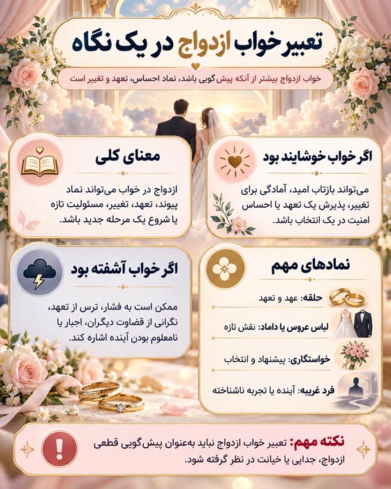تعبیر خواب ازدواج؛ معنی ازدواج کردن، عروسی، عقد و خواستگاری در خواب