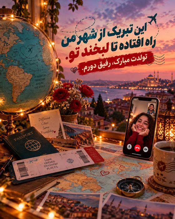 عکس‌نوشته تبریک تولد شخصی و خاص برای دوست مجازی