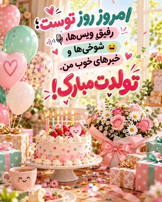 تبریک تولد خودمانی و صمیمانه برای رفیق اینترنتی