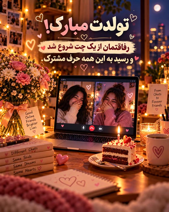 متن تبریک برای اولین تولد دوست اینترنتی