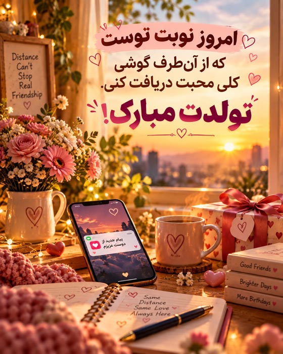 تبریک تولد دوست مجازی در شهر یا کشوری دیگر