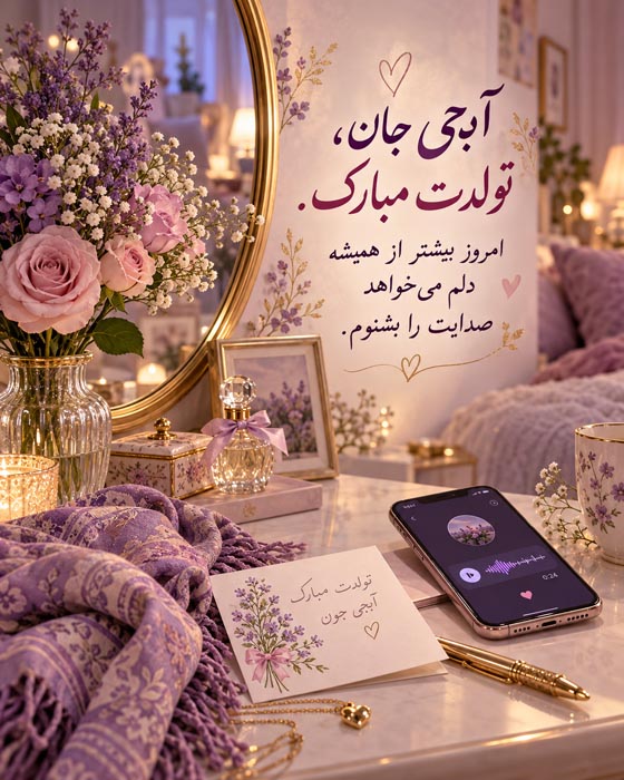 عکس‌نوشته مناسب استوری تولدت مبارک از راه دور برای عزیز دور از وطن