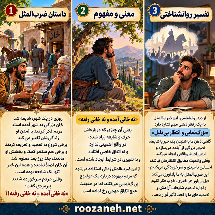 معنی ضرب المثل نه خانی آمده و نه خانی رفته + داستان و تفسیر روانشناختی 2 ریشه و داستان