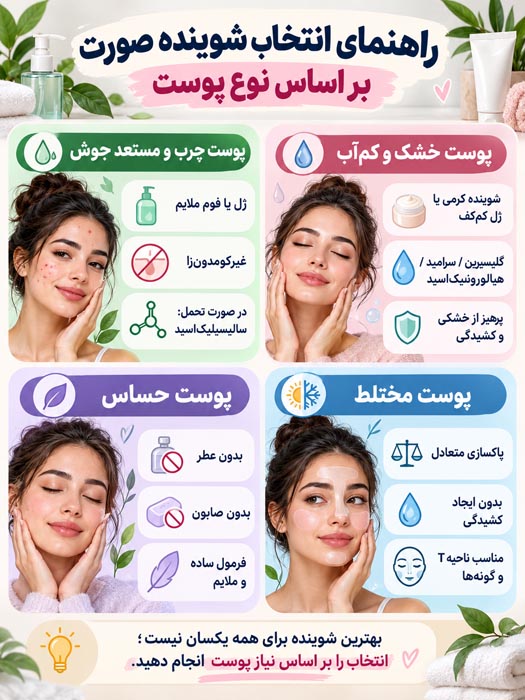 بهترین ژل شستشوی صورت و شویندههای مشابه؛ راهنمای انتخاب ۱۰ مدل برای انواع پوست 3 بهترین ژل شستشوی صورت و شویندههای مشابه؛ راهنمای انتخاب ۱۰ مدل برای انواع پوست